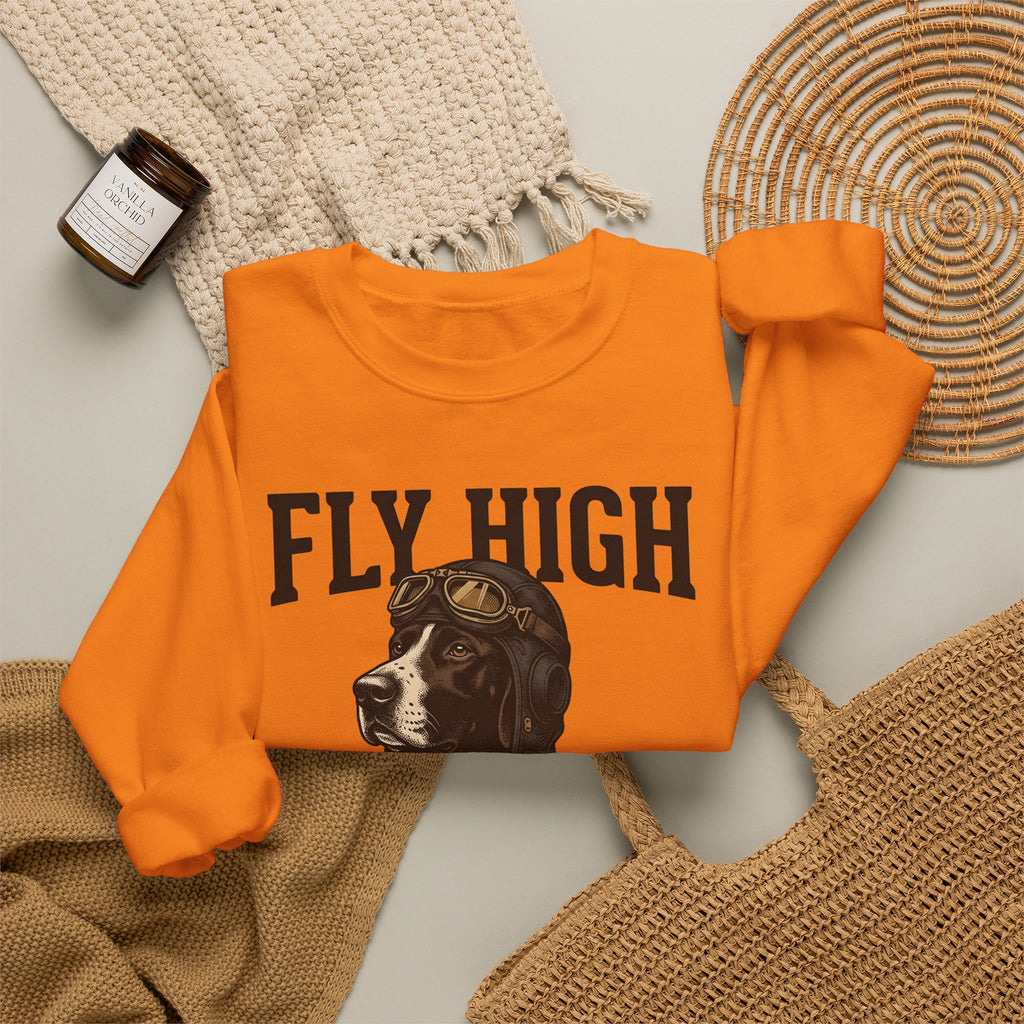 Flying Dog Sweatshirt Dog Travel Gift Women Retro Sweatshirt Canine Sweatshirt Dog Fan Vintage Sweatshirt Adventure Graphic Heritage Navigation Sweatshirt