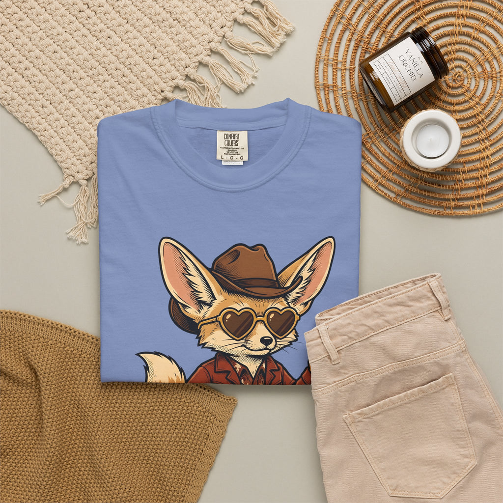 Fennec Fox Cowboy T-Shirt Cowgirl Western Gift Women Vintage T-Shirt Desert Fox T-Shirt Rodeo Fan Retro T-Shirt Western Graphic Hand Drawn