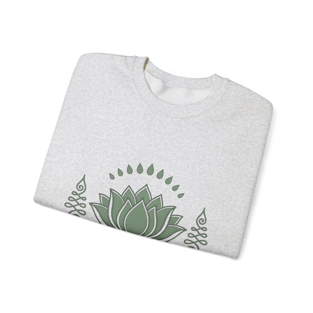 Lotus Blossom Sweatshirt Boho Chic Meditation Gift Women Sketch Sweatshirt Waterlily Sweatshirt Hippie Enthusiast Drawing Design Simple Sacred Geometry