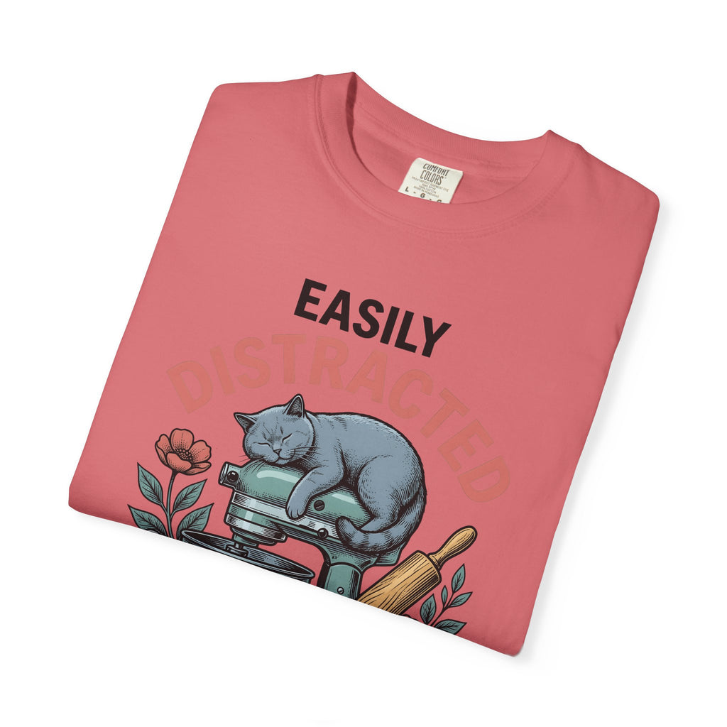 Cat Blender T-Shirt Cat Dessert Gift Women Retro T-Shirt Blender T-Shirt Cat Fan Vintage T-Shirt Pastry Graphic Sketch Blossoms T-Shirt