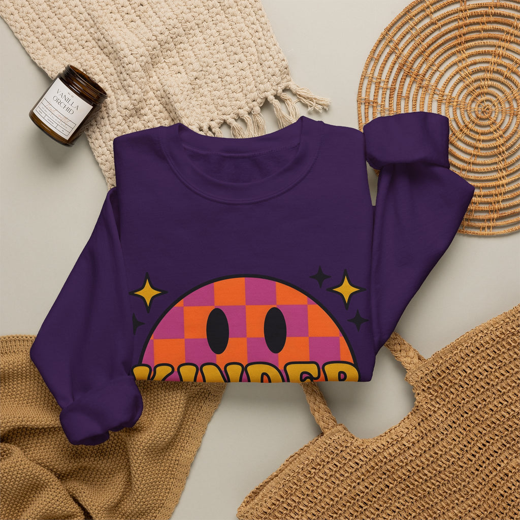 Grin Icon Teachers Inspiration Gift Nostalgic Smiley Educator Enthusiast Vintage Motivational Sweatshirt
