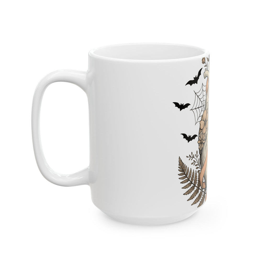 Anatomical Heart Mug Halloween Gothic Gift Women Tattoo Art Mug Cardiac Mug Horror Fan Ink Mug Dark Graphic Vintage Bats Mug