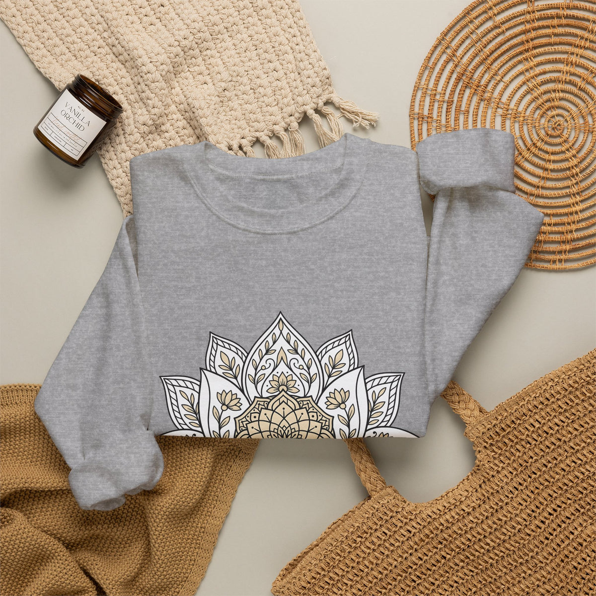 Mandala Bloom Sweatshirt Boho Chic Mindfulness Gift Women Folk Sweatshirt Flower Sweatshirt Bohemian Enthusiast Tribal Sweatshirt Meditation Graphic Clean