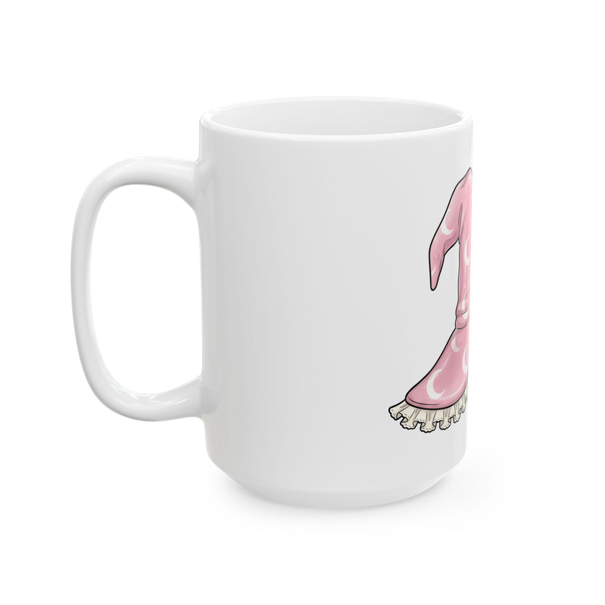 Witch Hat Halloween Witch Gift Kawaii Pointy Hat Spooky Fan Magical Cartoon Crescent Moon Mug