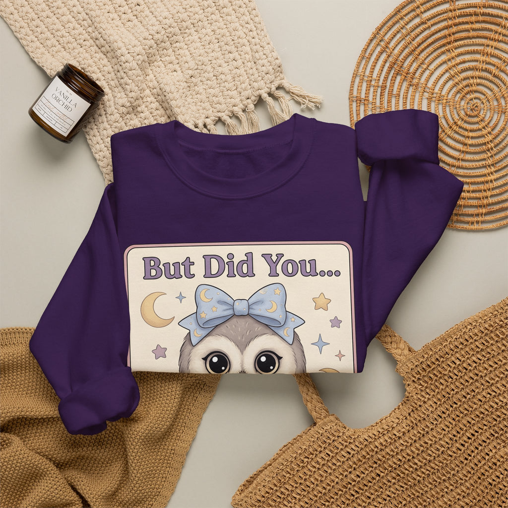 Owl Bow Sweatshirt Teachers School Gift Women Kawaii Sweatshirt Owl Sweatshirt Educator Enthusiast Cute Sweatshirt Classroom Graphic Pastel Laptop Sweatshirt