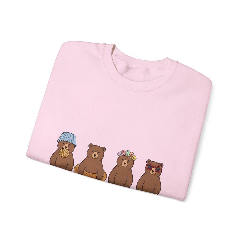 Bear Pastry Desserts Fauna Gift Whimsical Cake Sweets Fan Pastry Wildlife Fun Confection Sweatshirt