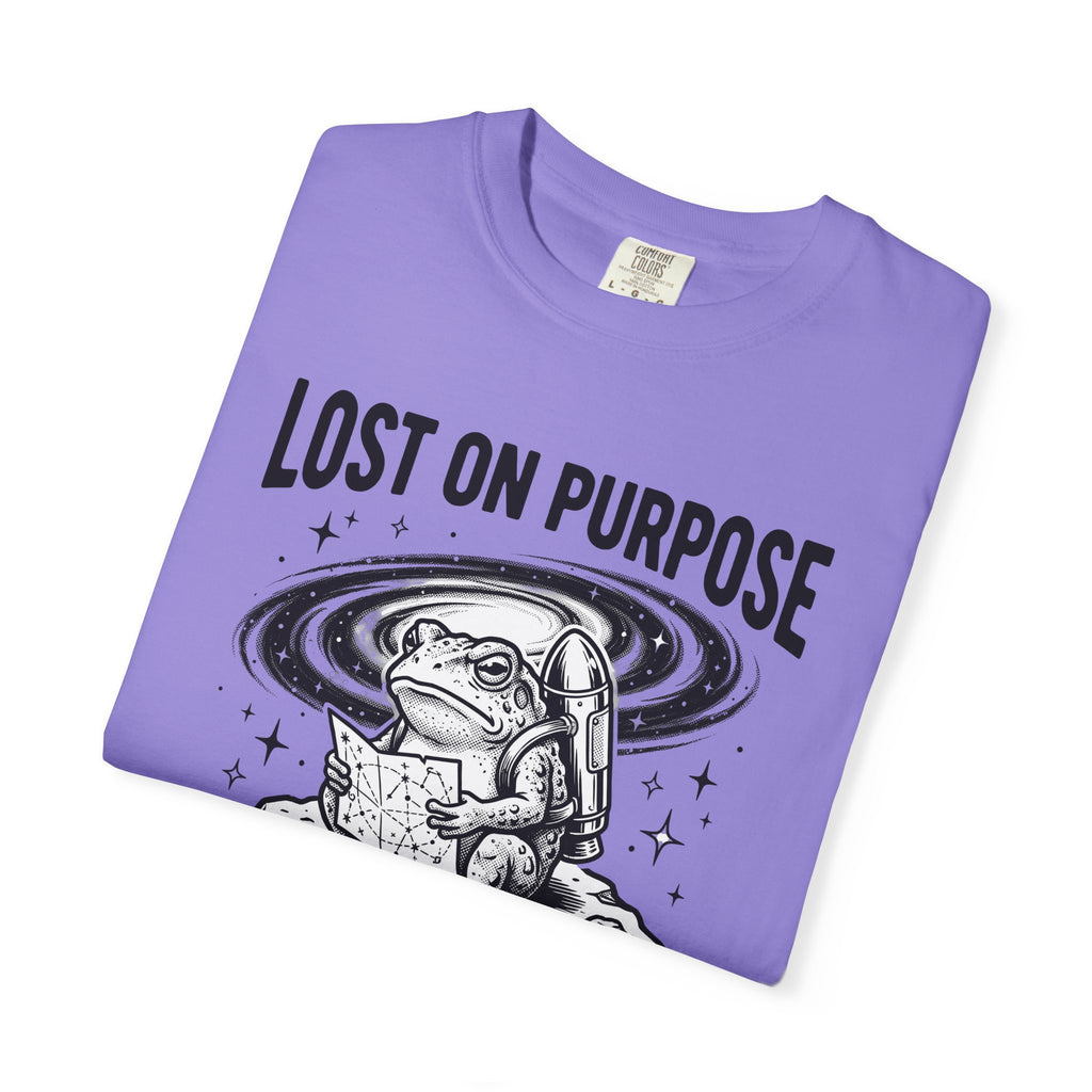 Cosmic Frog T-Shirt Funny Wildlife Gift Women Sketch T-Shirt Toad T-Shirt Humor Fan Cartoon T-Shirt Animal Graphic Line Art Shuttle T-Shirt