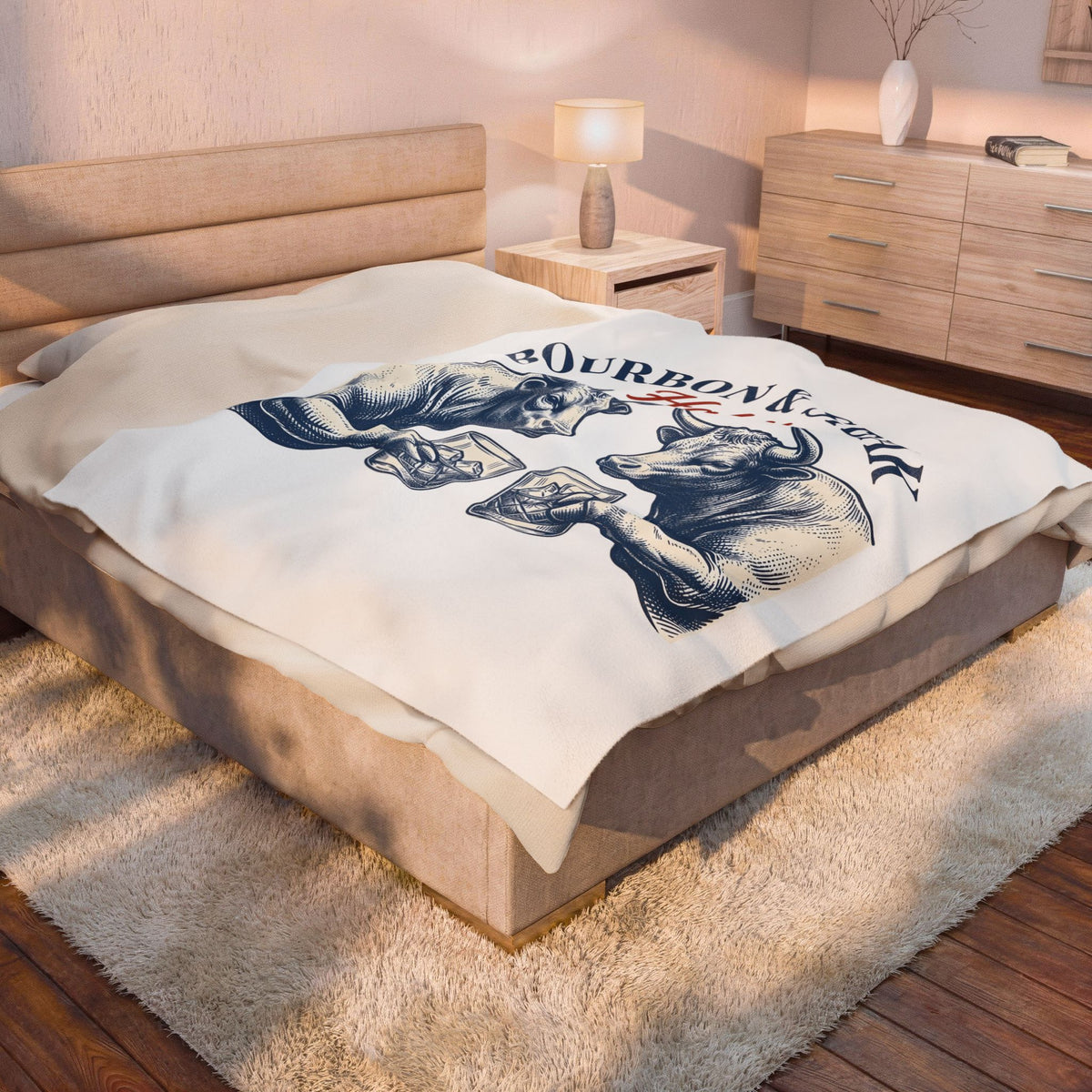 Bull Drinking Blanket Steak Bourbon Gift Women Vintage Blanket Ox Blanket Meat Fan Cowboy Graphic Blanket Retro Whiskey Glass Blanket