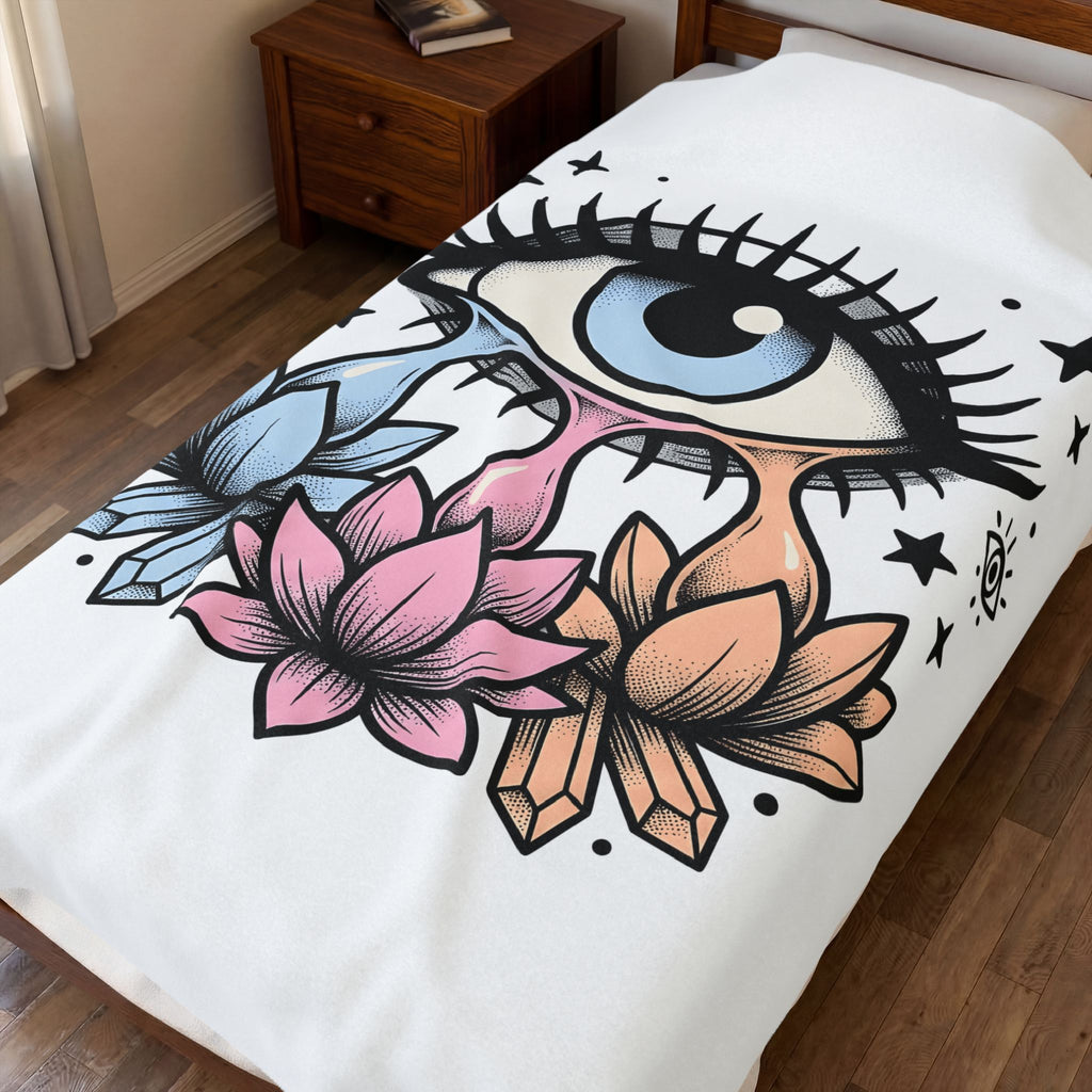 Magical Eye Blanket Boho Chic Meditation Gift Women Tribal Blanket Third Eye Blanket Bohemian Enthusiast Primitive Blanket Mindfulness Graphic