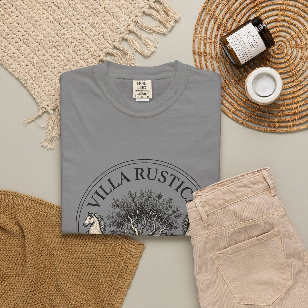 Horse Tree T-Shirt Vineyard Equestrian Gift Women Vintage T-Shirt Equine T-Shirt Winery Enthusiast Retro T-Shirt Horseback Graphic Hand Drawn Olive