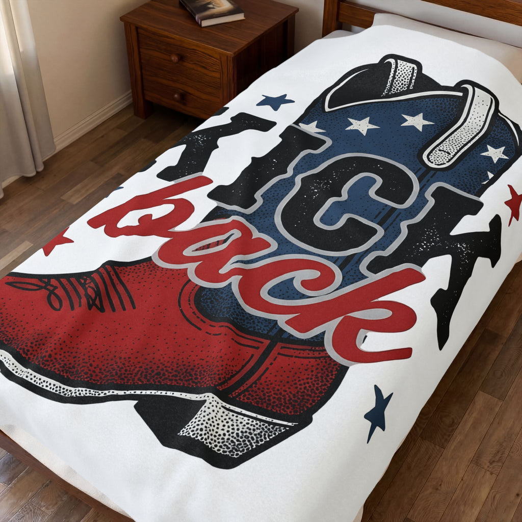 Rodeo Boot Blanket America Frontier Gift Women Heritage Blanket Boot Blanket American Fan Cowboy Blanket Western Graphic Vintage-Inspired Star