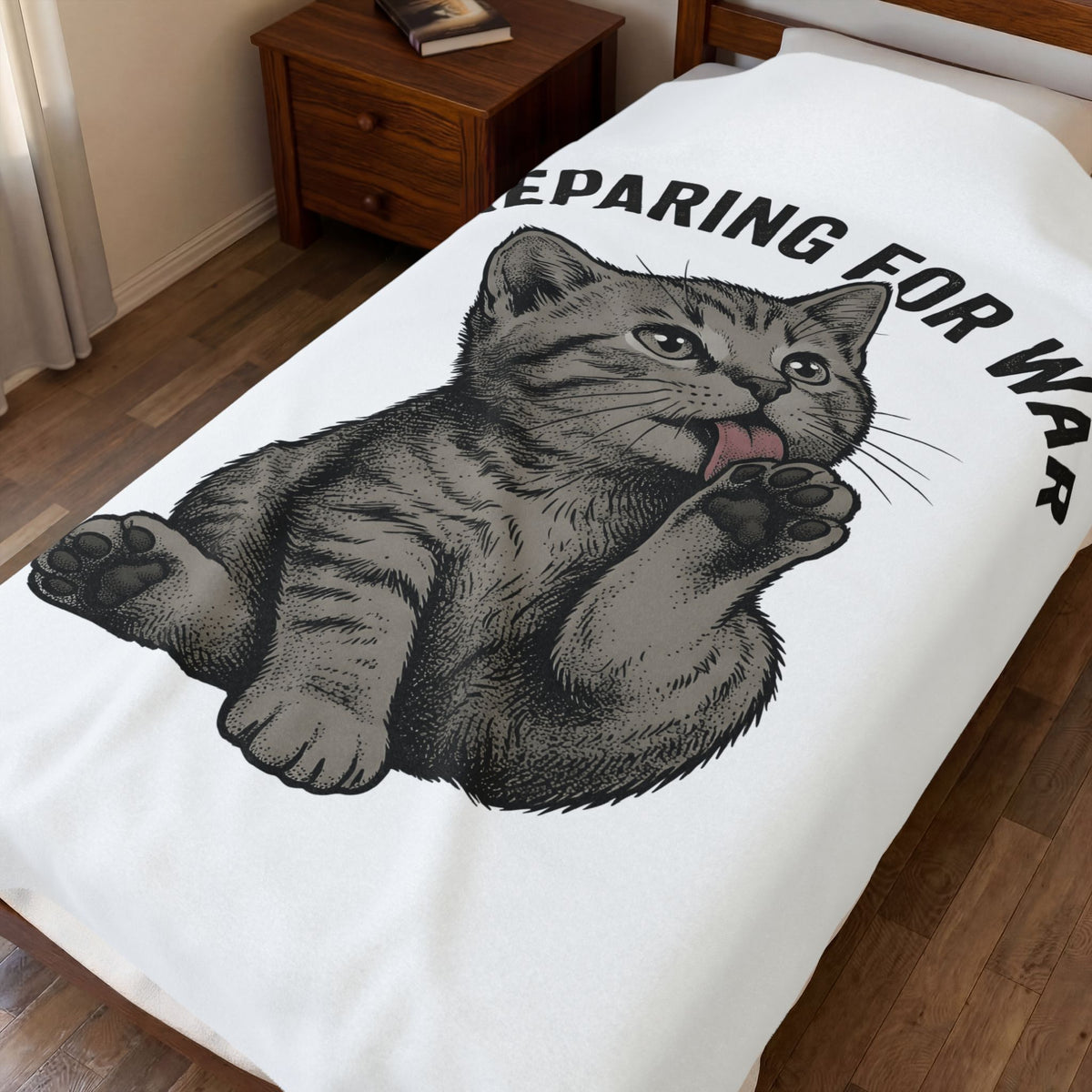 Striped Cat Cat Jokes Gift Sketch Tabby Cat Feline Fan Drawing Retro Claw Blanket