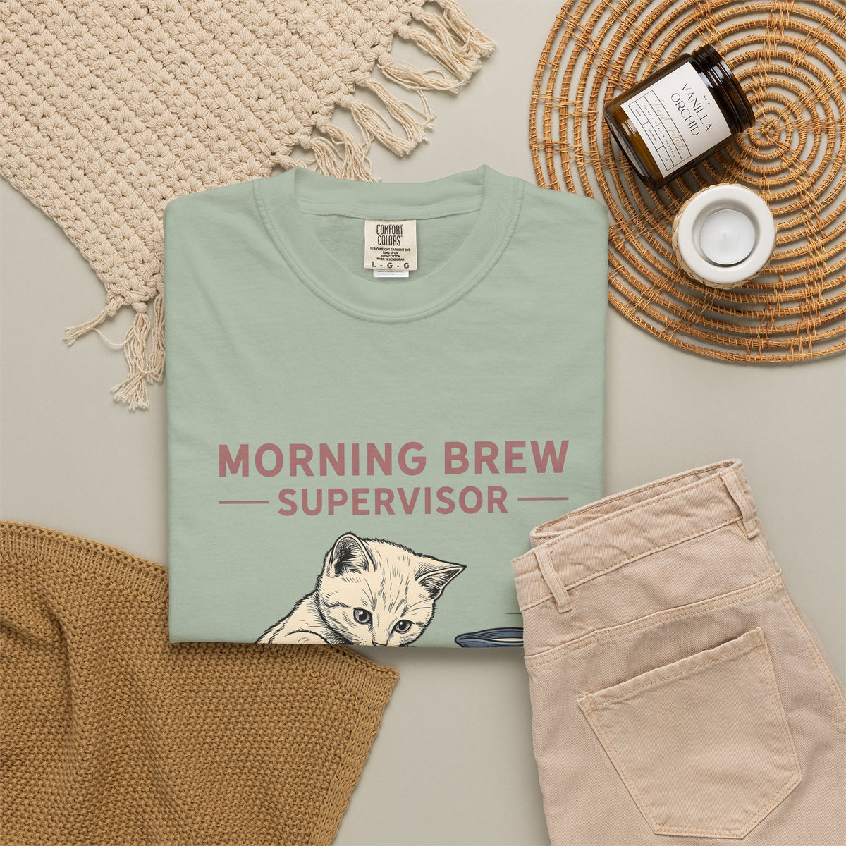 Cat Coffee Cup Cat Coffee Gift Hand Drawn Coffee Mug Cat Fan Illustrated Caffeinated T-Shirt
