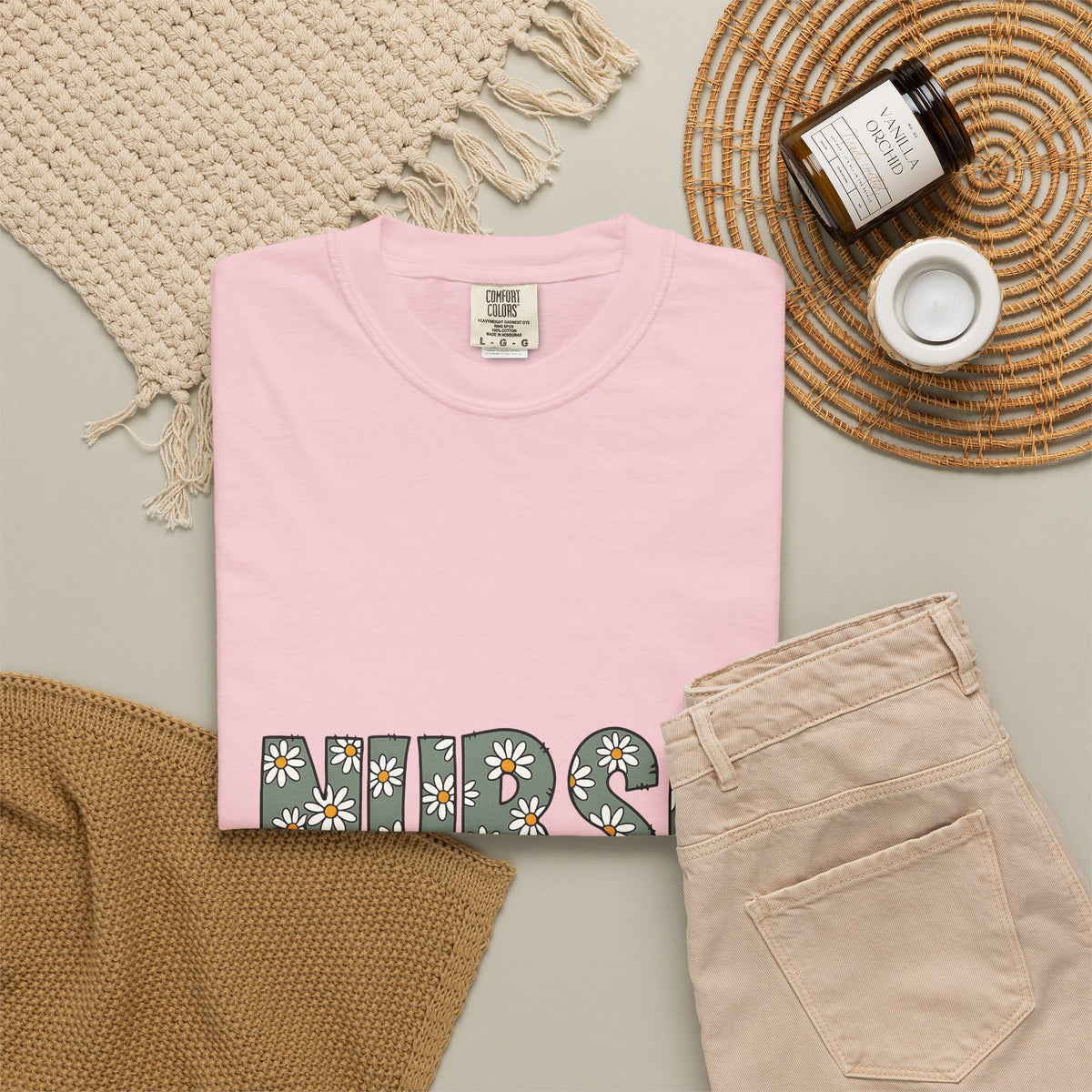 Blossom Monogram T-Shirt Nurse Petals Gift Women Fun T-Shirt Initial T-Shirt Nursing Enthusiast Floral T-Shirt Floral Graphic Classic Bloom T-Shirt