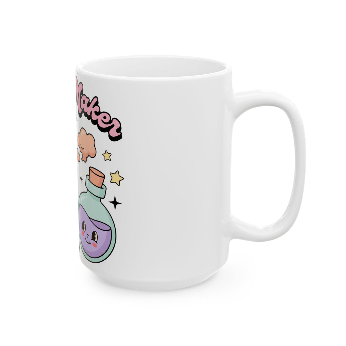 Magic Book Potion Mug Halloween Witchcraft Gift Women Kawaii Mug Spellbook Mug Horror Fan Cute Mug Occult Graphic Cartoon Stars