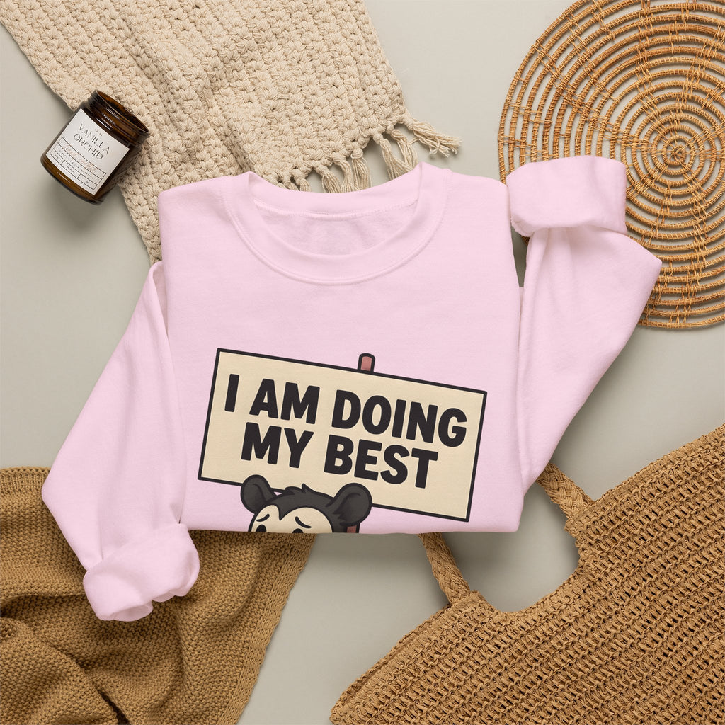 Possum Drawing Sweatshirt Funny Creatures Gift Women Animated Sweatshirt Opossum Sweatshirt Humor Fan Cartoon Sweatshirt Animal Graphic Doodle Demonstration