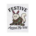Grumpy Cat Blanket Christmas Pets Gift Women Cartoon Blanket Grumpyt Cat Blanket Xmas Fan Feline Graphic Blanket Vintage Antlers Blanket
