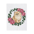 Longhair Cat Cat Blossoms Gift Acrylic Maine Coon Cat Fan Feline Floral Ink Floral Blanket