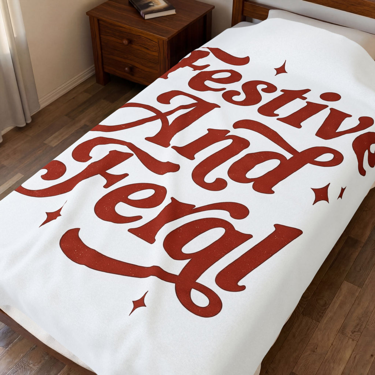 Old Style Text Blanket Christmas Seasonal Gift Women Rustic Blanket Typography Blanket Xmas Fan Holiday Blanket Vintage Graphic Script Twinkles