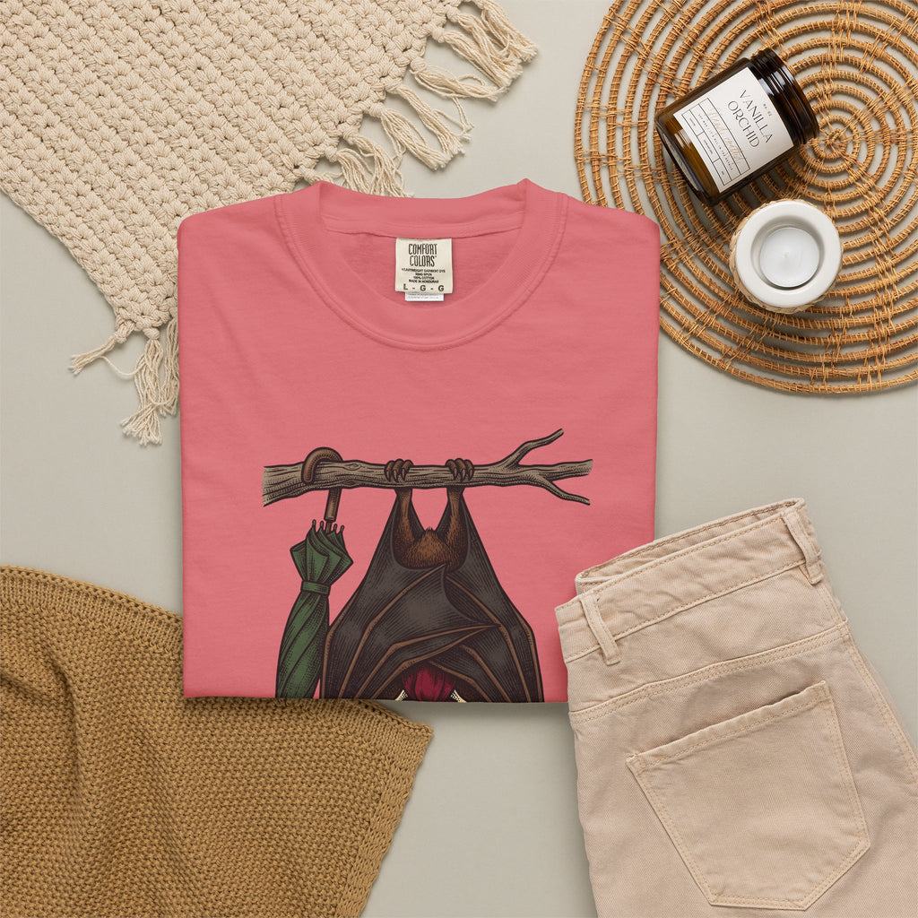 Bat Clipart T-Shirt Funny Creature Gift Women Doodle T-Shirt Bat T-Shirt Humor Fan Cartoon T-Shirt Beast Graphic Classic Parasol T-Shirt