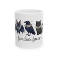 Bat Crow Cat Mug Halloween Witch Gift Women Cute Mug Animal Mug Spooky Fan Cartoon Mug Magical Graphic Hand
