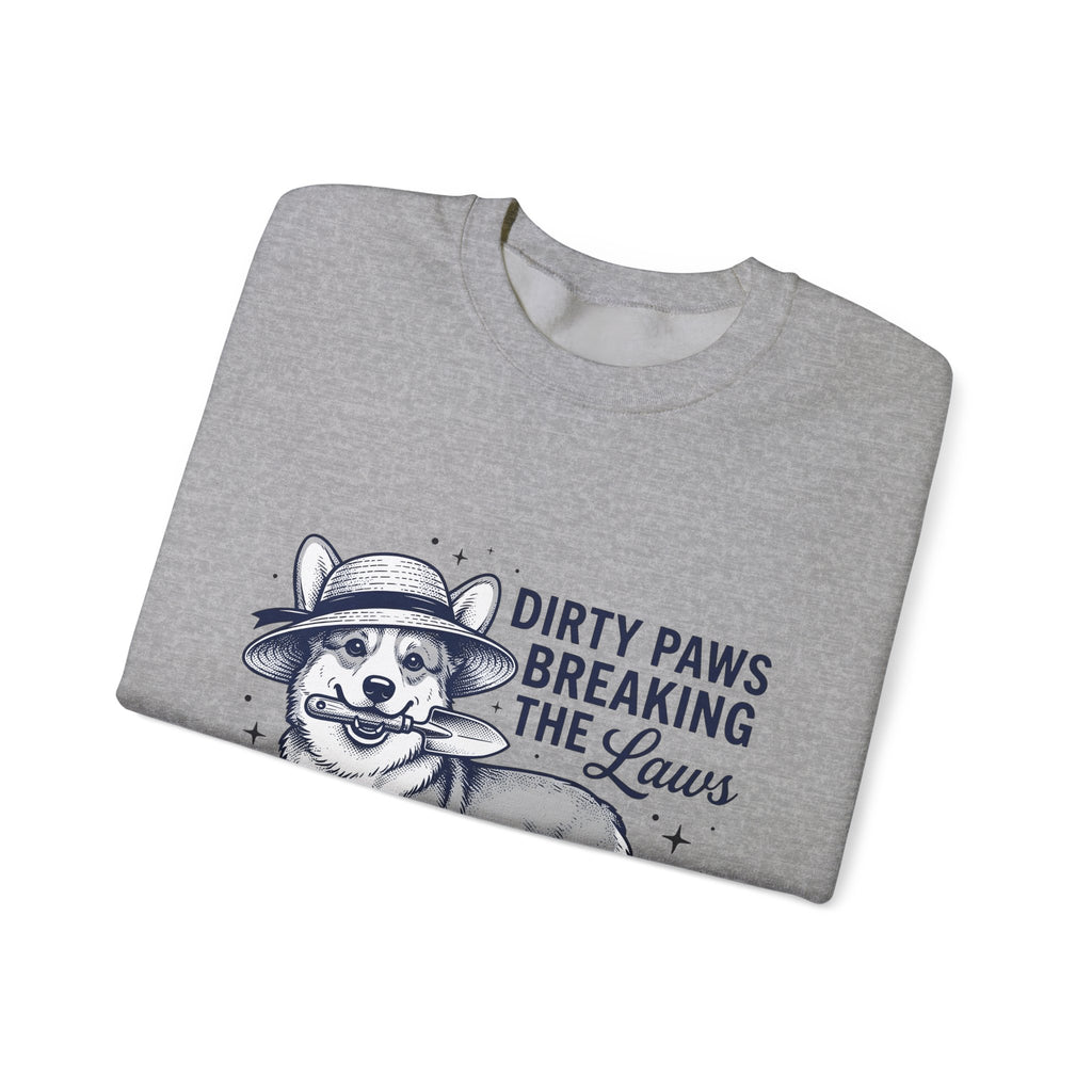 Corgi Canine Sweatshirt Dog Horticulture Gift Women Old School Sweatshirt Dog Sweatshirt Dog Fan Puppy Sweatshirt Gardening Graphic Outline Hand Shovel Sweatshirt