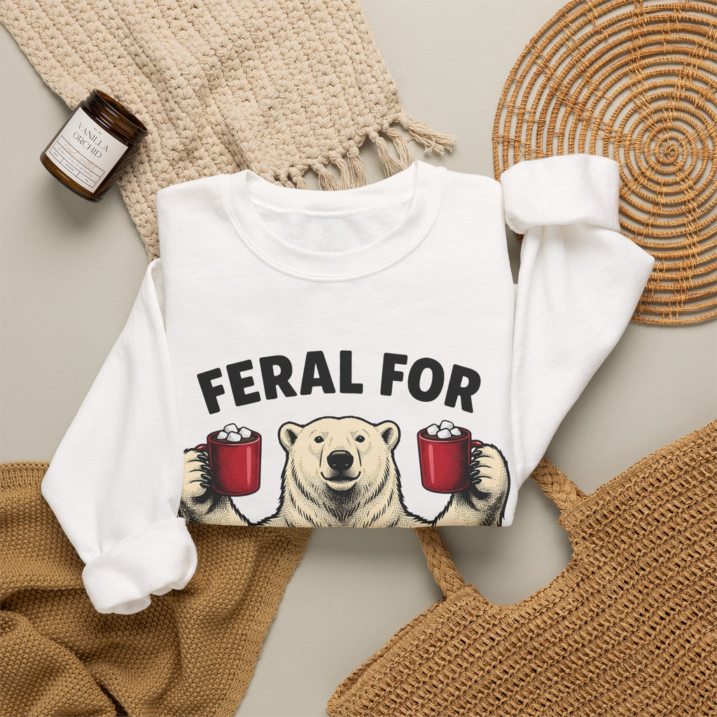 White Bear Holiday Frost Gift Rustic Polar Bear Christmas Fan Winter Cartoon Tea Mug Sweatshirt
