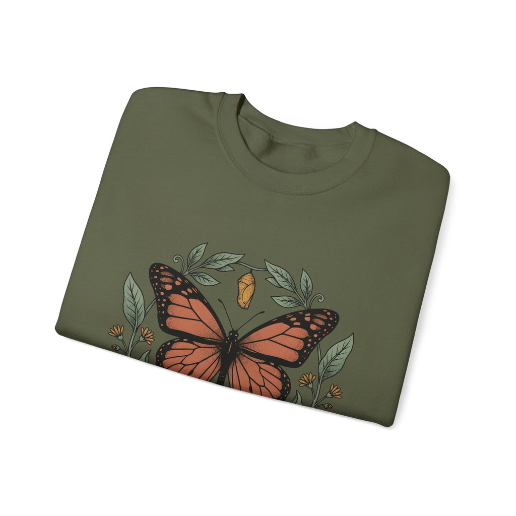 Monarch Moth Butterfly Outdoors Gift Floral Moth Butterfly Fan Botanical Nature Retro Meadow Sweatshirt