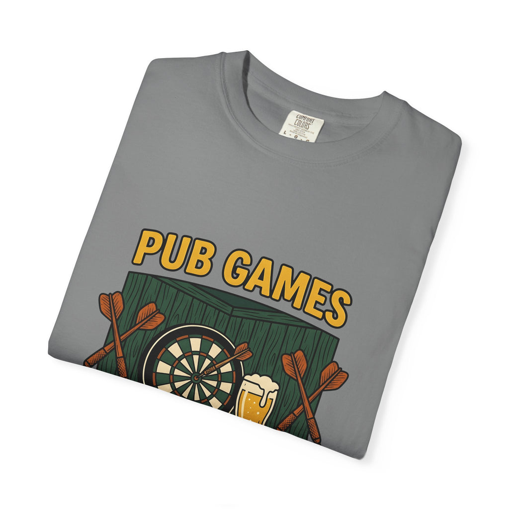 Darts Game T-Shirt Sports Lounge Gift Women Grunge T-Shirt Darts T-Shirt Athlete Fan Distressed T-Shirt Relaxation Graphic Cartoon Ale Glass T-Shirt