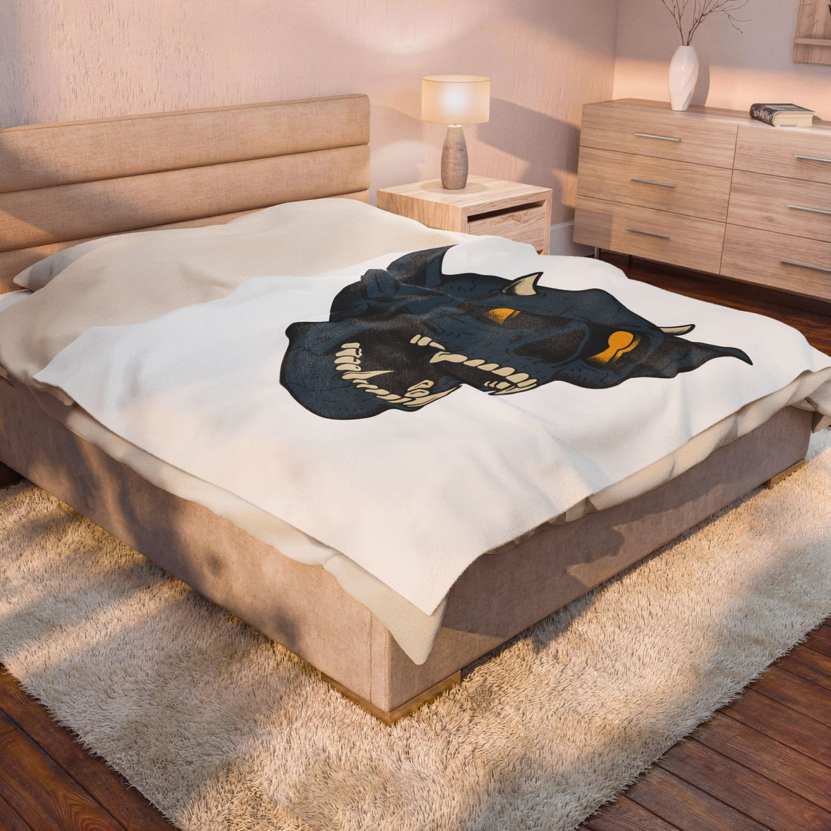 Devil Skull Blanket Halloween Horror Gift Women Tattoo Blanket Skull Blanket Horror Fan Scary Graphic Blanket Retro Teeth Blanket