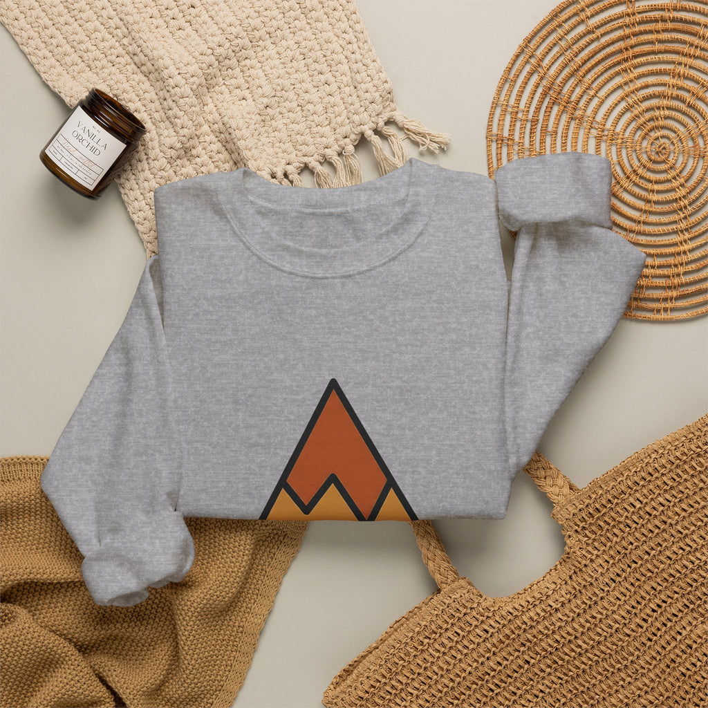Mountain Nature Outdoors Gift Minimalist Peak Wilderness Enthusiast Simple Adventure Sweatshirt