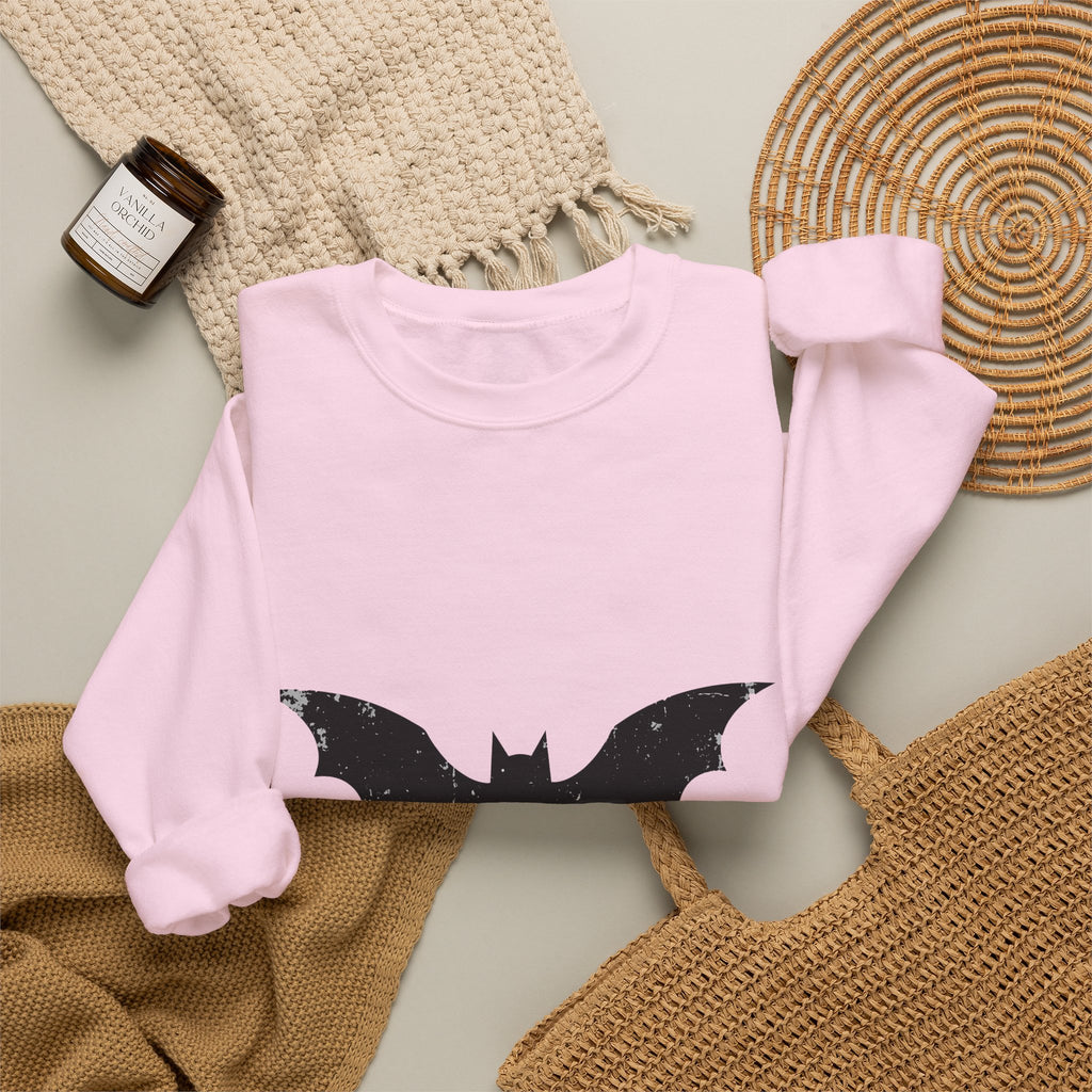 Bat Halloween Horror Gift Vintage Flying Creature Spooky Fan Dark Macabre Simple Sweatshirt