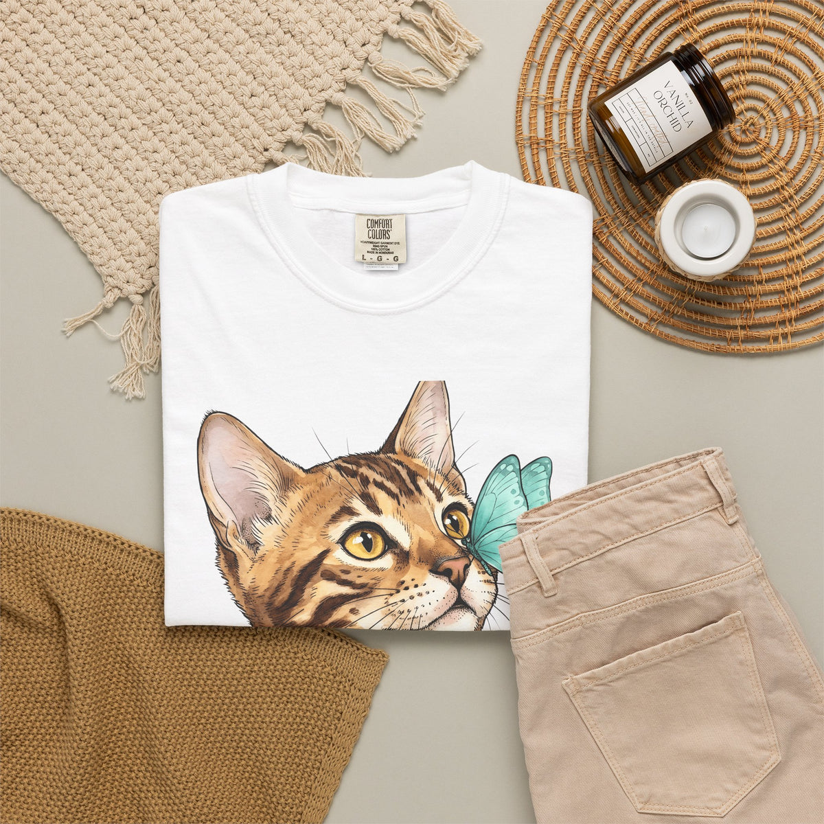 Domestic Cat Cat Fauna Gift Cartoon Kitten Cat Fan Feline Wildlife Gouache Bug T-Shirt