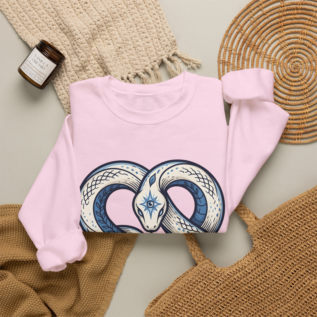 Magical Serpent Sweatshirt Boho Chic Mysticism Gift Women Primitive Sweatshirt Snake Sweatshirt Bohemian Fan Naive Sweatshirt Occult Graphic Body Art All
