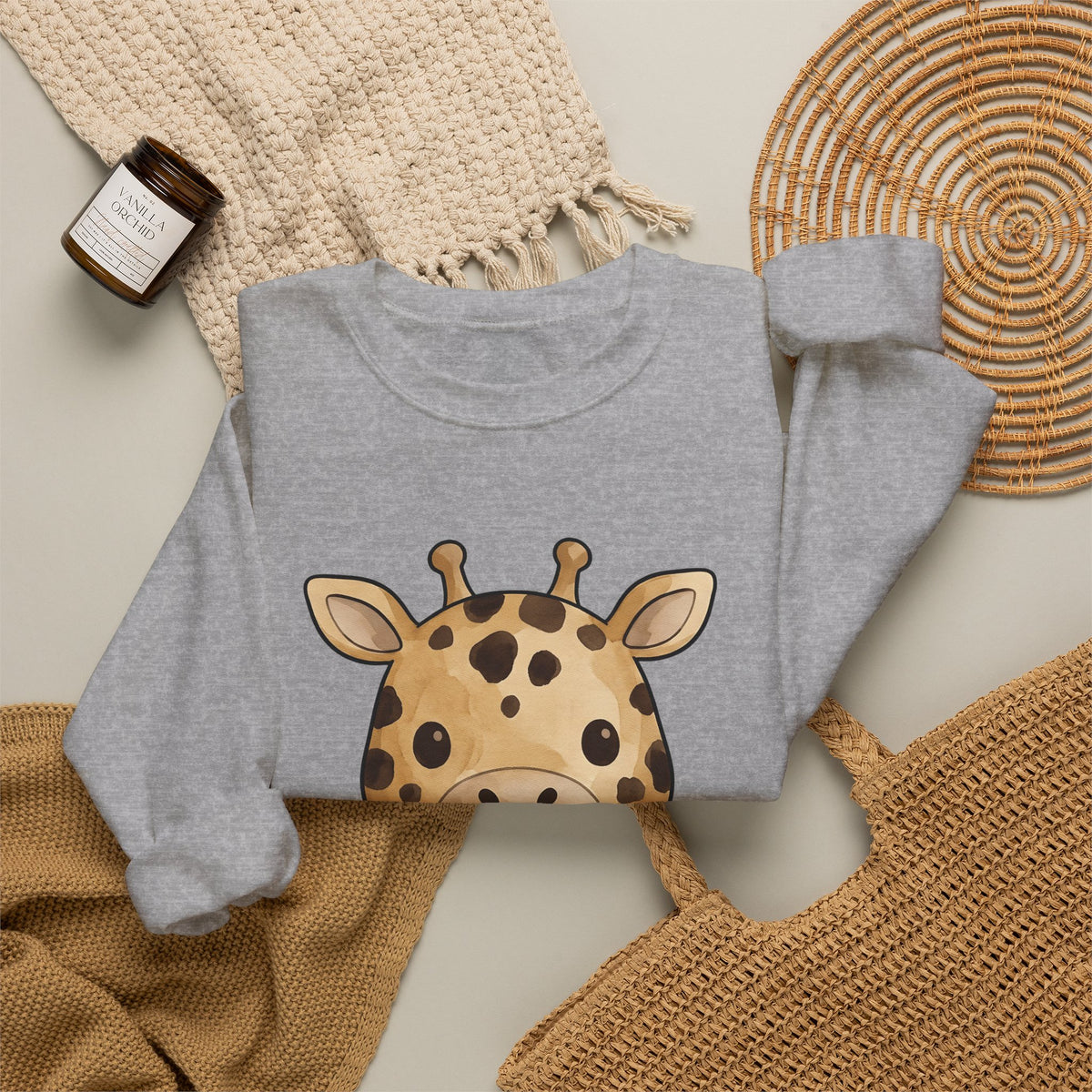Giraffe Illustration Sweatshirt Moms Jungle Gift Women Paint Sweatshirt Giraffe Sweatshirt Mom Fan Watercolor Sweatshirt Tropical Graphic Charming Wildlife
