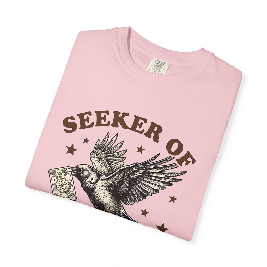 Crow Divination Card T-Shirt Fortune Telling Mysterious Gift Women Old-Fashioned T-Shirt Oracle Card T-Shirt Divination Fan Tarot T-Shirt Enigmatic