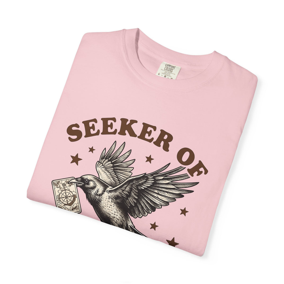 Crow Divination Card T-Shirt Fortune Telling Mysterious Gift Women Old-Fashioned T-Shirt Oracle Card T-Shirt Divination Fan Tarot T-Shirt Enigmatic