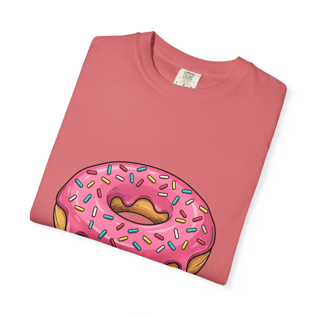 Donut Image T-Shirt Desserts Cuisine Gift Women Comic T-Shirt Doughnut T-Shirt Pastry Fan Cartoon T-Shirt Food Graphic Modern Nonpareils T-Shirt