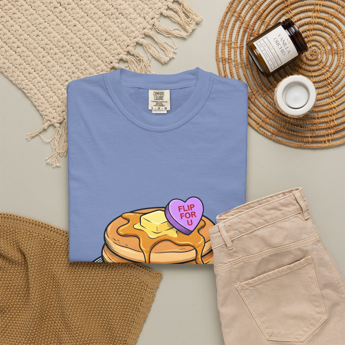 Pancakes Pile T-Shirt Desserts Brunch Gift Women Comic T-Shirt Pancake Stack T-Shirt Sweets Fan Cartoon T-Shirt Breakfast Graphic Design Graphic