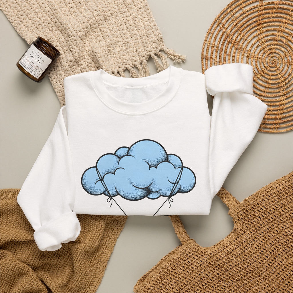 Pug Dog Sweatshirt Dog Animals Gift Women Cartoon Sweatshirt Puggle Sweatshirt Dog Fan Canine Graphic Pug Illustration Retro Cloud Sweatshirt