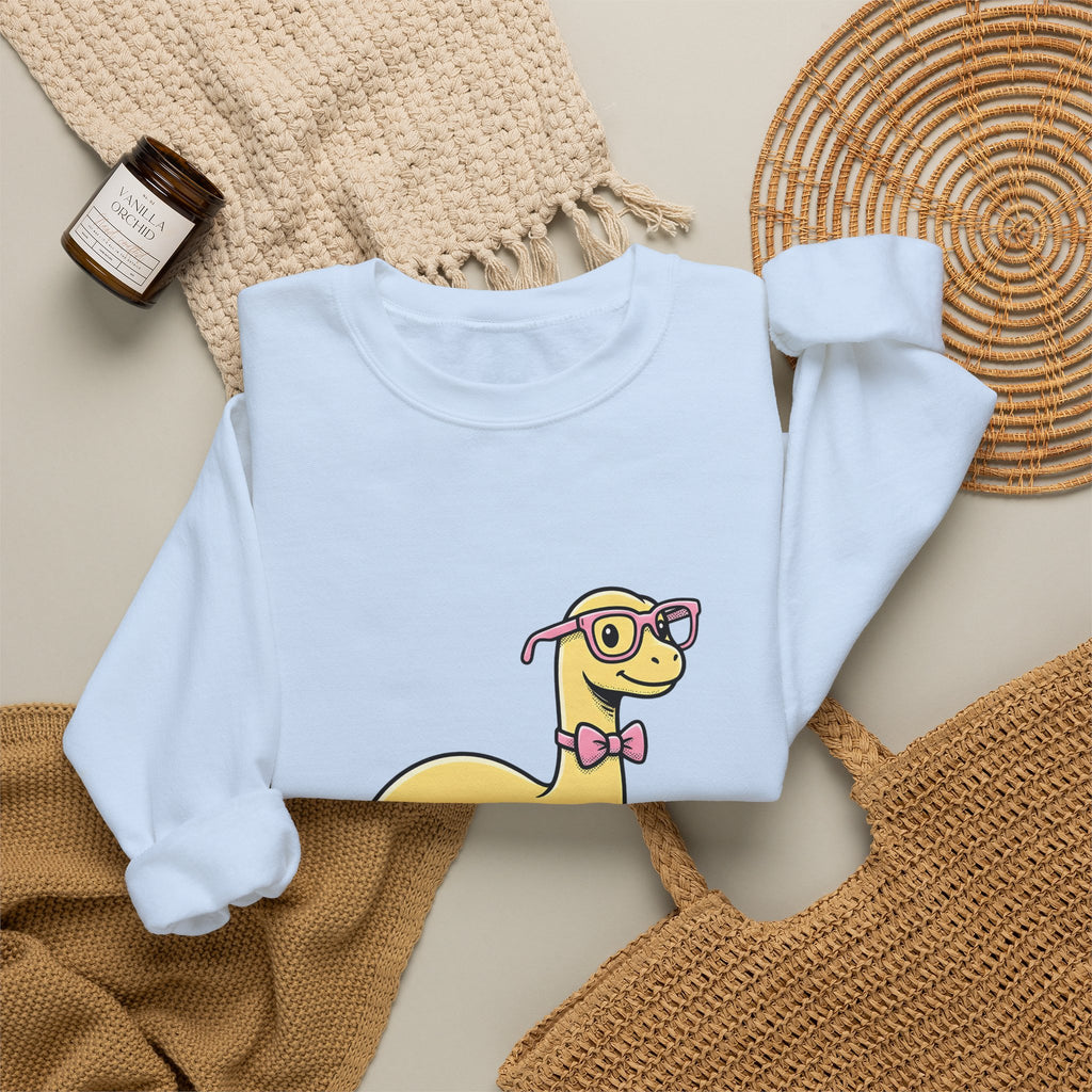 Dinosaur Eyeglasses Sweatshirt Teachers Education Gift Women Animated Sweatshirt Specs Sweatshirt Educator Enthusiast Cartoon Sweatshirt Learning Graphic
