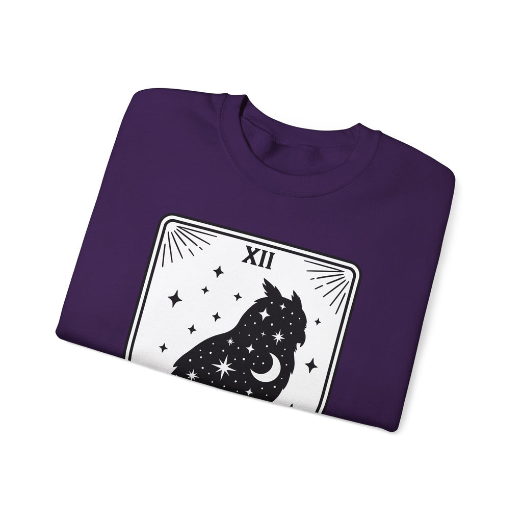 Owl Silhouette Sweatshirt Boho Chic Tarot Gift Women Celestial Sweatshirt Hoot Sweatshirt Bohemian Fan Mystical Sweatshirt Oracle Graphic Vintage Stars Sweatshirt