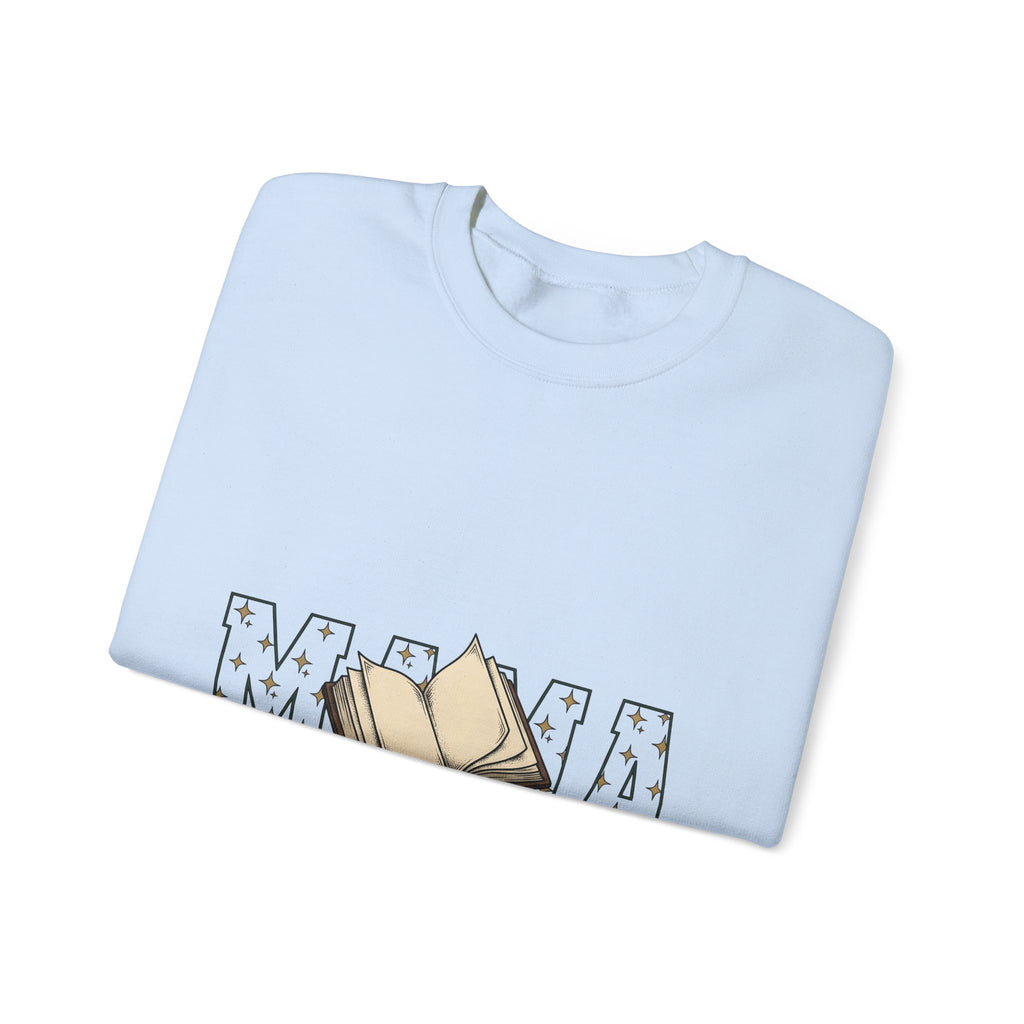Open Book Sweatshirt Mom Novels Gift Women Cartoon Sweatshirt Booklet Sweatshirt Mother Fan Illustrated Sweatshirt Book Graphic Line Art Stars Sweatshirt