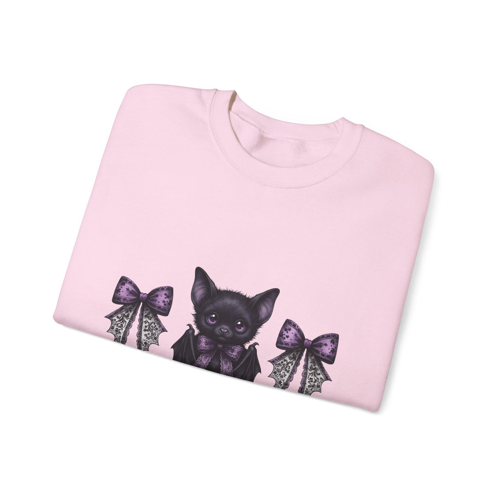 Sweet Bat Halloween Occult Gift Anime Vampire Horror Fan Manga Esoteric Hand Drawn Frill Sweatshirt