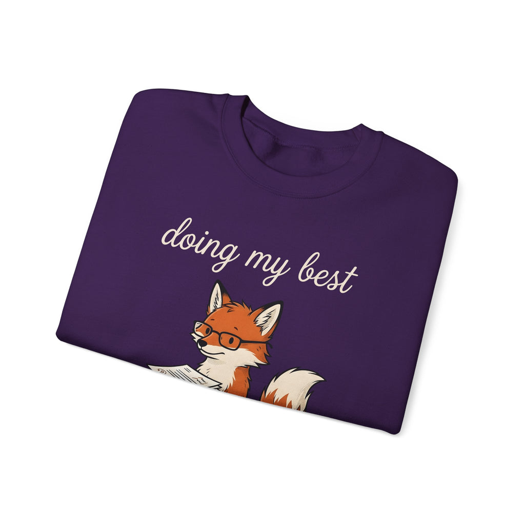 Fox Glasses Sweatshirt Teacher Animal Gift Women Cute Sweatshirt Spectacles Sweatshirt Educator Enthusiast Adorable Sweatshirt Wildlife Graphic Hand Drawn