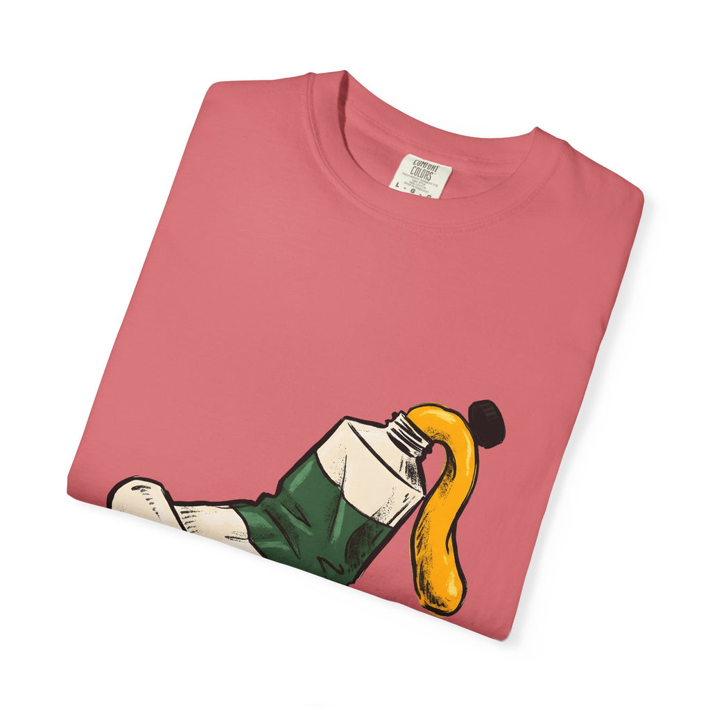 Paint Tube T-Shirt Art Canvas Gift Women Cartoon T-Shirt Paint Tube T-Shirt Artist Fan Artistic T-Shirt Canvas Graphic Line Art Paint Splash T-Shirt