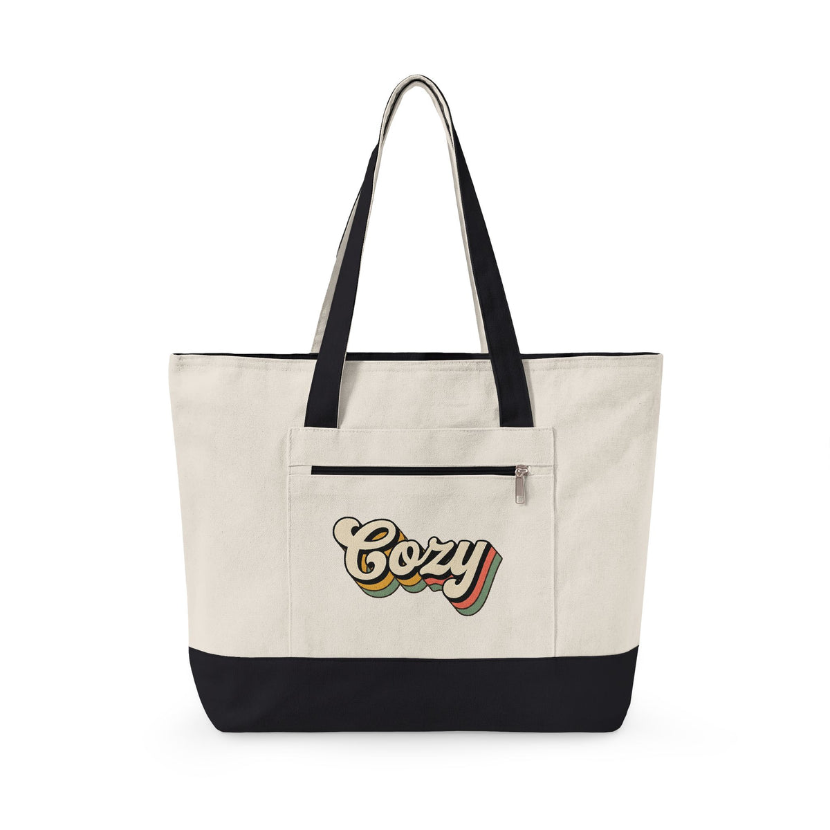 Old School Text Holiday Seasonal Gift Heavy Retro Typography Festive Fan Holiday Nostalgic Rainbow Tote Bag
