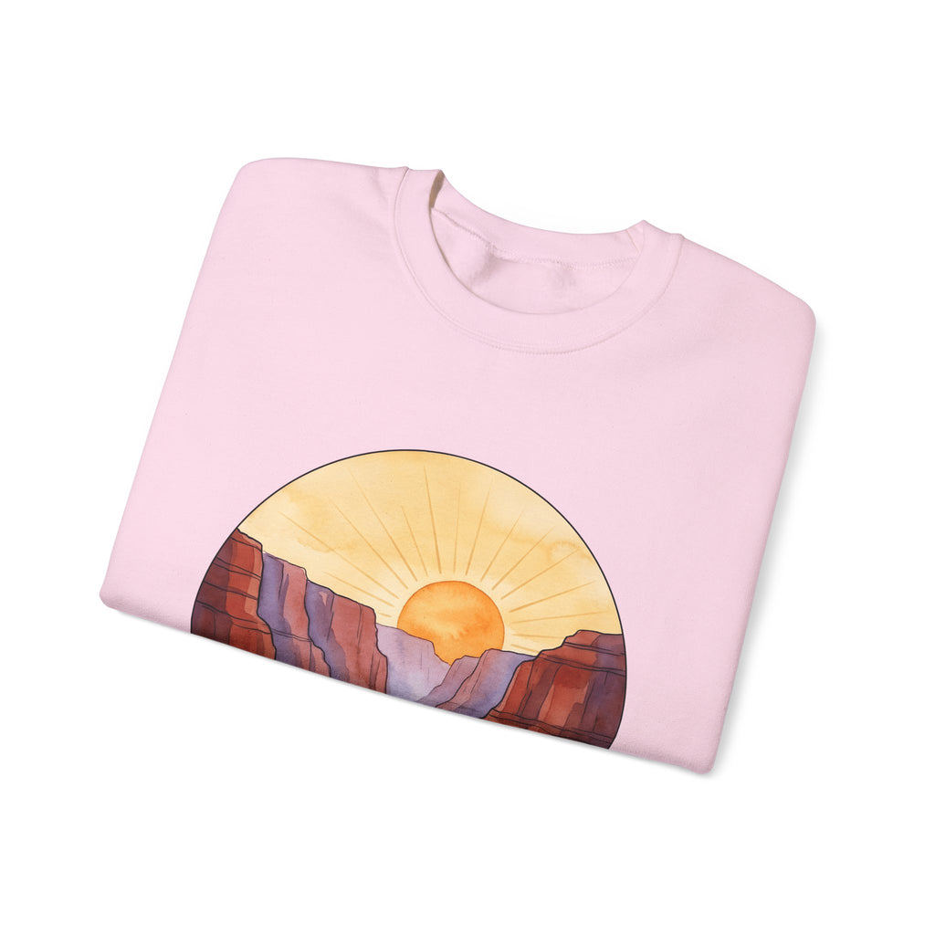 Desert Canyon Sweatshirt Nature Hiking Gift Women Hand Painted Sweatshirt Canyon Sweatshirt Outdoors Enthusiast Painted Sweatshirt Trekker Graphic Retro Dawn