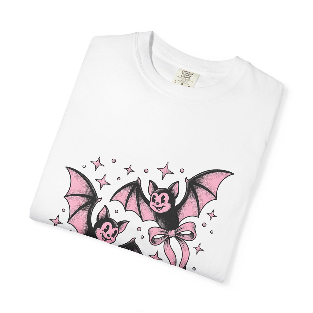 Sweet Bats T-Shirt Halloween Horror Gift Women Chibi T-Shirt Flying Fox T-Shirt Spooky Fan Creepy T-Shirt Horror Graphic Old School Hair Bows