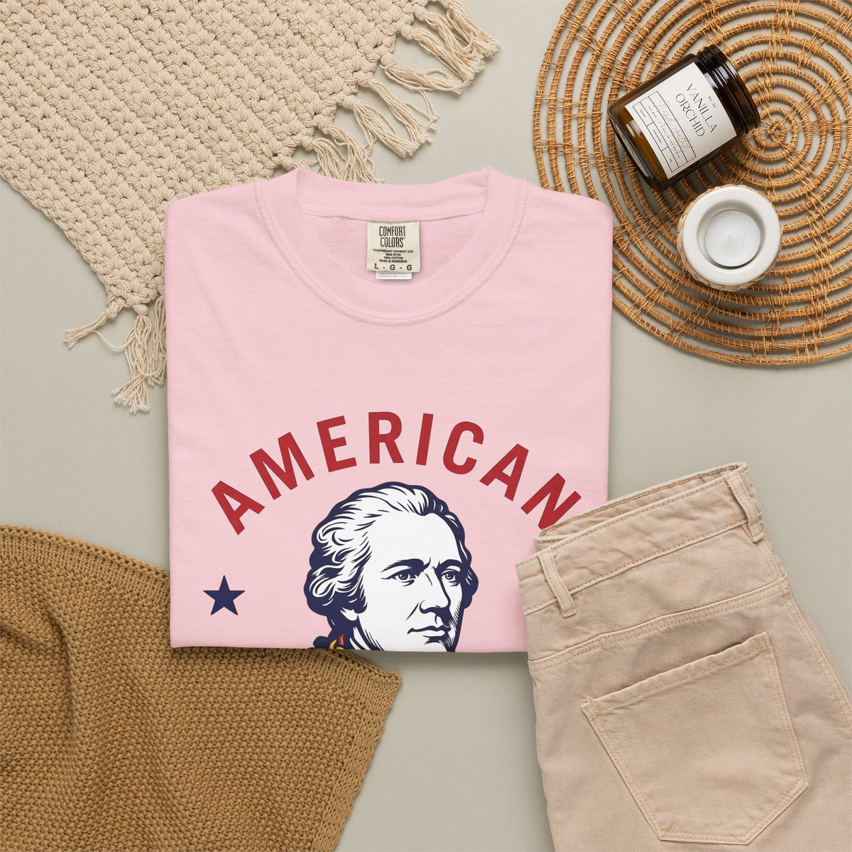 Founding Father Illustration T-Shirt America Heritage Gift Women Traditional T-Shirt Patriot T-Shirt American Fan Historical T-Shirt Heritage